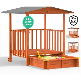 Spielwerk® Sandkasten Merle UV-Schutz 50+ überdachte Spielveranda