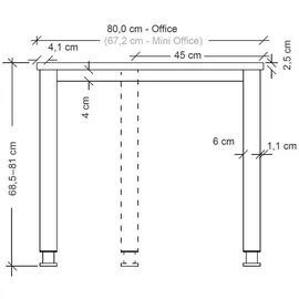 bümö Eckschreibtisch H-Serie Weiß / Graphit