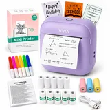 vvia Mini Drucker - Mini Drucker für Smartphone Fotodrucker Mini Thermodrucker Bluetooth Etikettendrucker Sofortdruck Aufkleber Drucker für Geschenke, Studiennotizen, Anatomische Diagramme, Fotos
