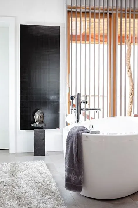Redwell Largewave R600-Glas schwarz GLATT, Glas-Infrarotheizung - schwarz glatt