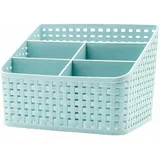 Fai Top Aufbewahrungskorb, Kosmetik Box, Organizer, Kunststoff, Aufbewahrungsbox für Schreibtisch, Büro, Schlafzimmer, Arbeitsplatte, Zuhause, Plastik, blau, 5 Grid