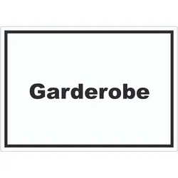 Garderobe Aufkleber mit Text Kleidung aufbewahren waagerecht A3 (297x420mm)