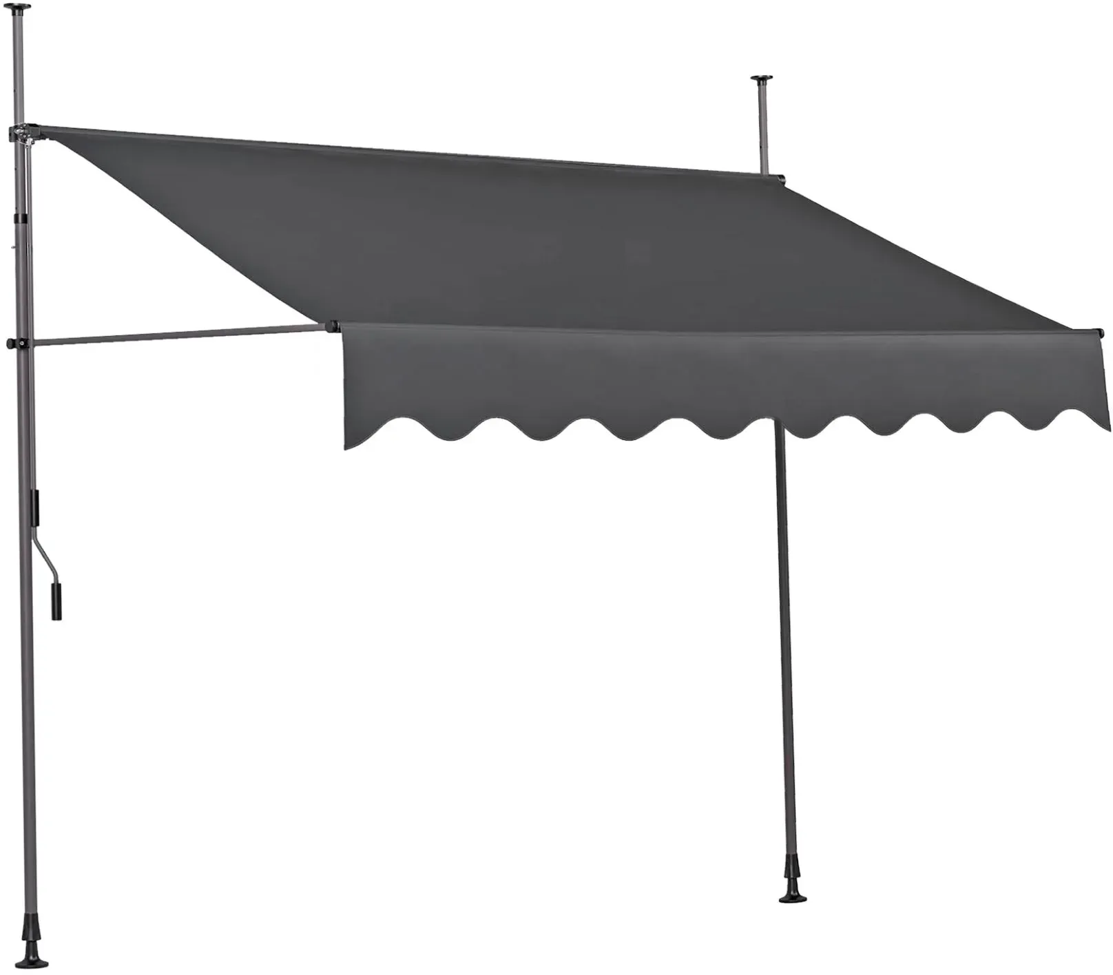 Klemmmarkise 350x300 cm anthrazit für Balkon und Terrasse