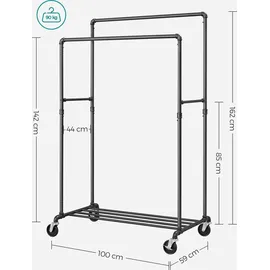 Songmics Garderobenständer mit Rollen Schwarz