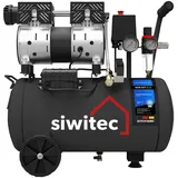 siwitec Kompressor 8 bar 24l Druckluftkompressor 750W ölfrei Flüsterkompressor 67 dB
