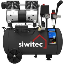 siwitec Kompressor 8 bar 24l Druckluftkompressor 750W ölfrei Flüsterkompressor 67 dB