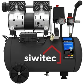 siwitec Kompressor 8 bar 24l Druckluftkompressor 750W ölfrei Flüsterkompressor 67 dB