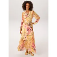 Aniston CASUAL Wickelkleid Braun/Mehrfarbig 42