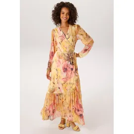 Aniston CASUAL Wickelkleid Braun/Mehrfarbig 42