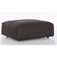 Hocker MUSTERRING "LUCIA", braun (mocca puro), B:120cm H:43cm T:120cm, Flachgewebe VALMONT (60% Baumwolle/40% Leinen);Leder PURO, pigmentiertes Leder;Microfaser CRONA (100% Polyester);Flachgewebe FLORIS (100% Polyester);Leder BAX, pigmentiertes Leder, Hocker, Hocker