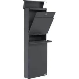 Zelsius Standbriefkasten Anthrazit inkl. Zeitungsfach