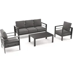 OUTFLEXX Gartenlounge für 5 Personen inkl. Tisch, Anthrazit-Matt, Aluminium, pflegeleicht, witterungsbeständig, inklusive Kissen