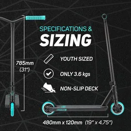 F26 Blunt One S3 Complete Stunt-Scooter H=78cm Park Türkis - Türkis