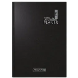 Brunnen Termin- und Unterrichtsplaner 2025 / 26 A5 2 Seiten = 1 Woche Hardcover schwarz, 17x24 cm