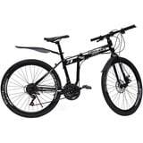 Begoniape 26 Zoll Mountainbike mit 21 Gang Schaltung, Schwarz, Weiß Scheibenbremse MTB Fahrrad, Federgabel Geschwindigkeits-Klapprad Fahrräder, Fahrrad für Herren Damen Heranwachsende...