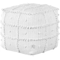Beliani Pouf weiß 40 x 40 cm HARNAI