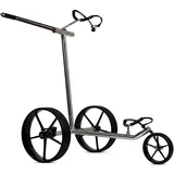 Tour Made HC3X 3-Rad Edelstahl Golf Push Trolley Pushtrolley Golftrolley zerlegbar - Qualität vom Deutschen Fachhändler (HC3X-silber-schwarz)
