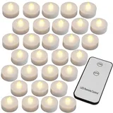 monzana LED Teelichter 30er-Set Warmweiß mit Fernbedienung