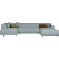 Wohnlandschaft OTTO HOME "Maroon U-Form", blau (petrol), B:358cm H:82cm T:192cm, Struktur grob ( 100% POLYPROPYLEN;Struktur fein ( 100% Polyester);Struktur (100% Polyester), Sofas, Wohnlandschaft, in skandinavischem Design, mit losen Kissen