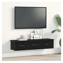 vidaXL Wandschrank Eichen-Optik Lowboard 88x26x18,5 cm Schwarz Holzwerkstoff