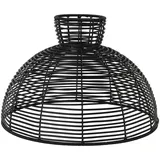 StarTrading Lampenschirm rund wetterfest Rattanoptik f. E27 Fassungen 47cm schwarz