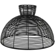 StarTrading Lampenschirm rund wetterfest Rattanoptik f. E27 Fassungen 47cm schwarz