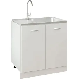 vidaXL Spüle mit Abtropffläche Set Silbern 800x500x155 mm Edelstahl - vidaXL