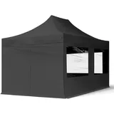 TOOLPORT Faltpavillon Economy 3 x 4,5 m inkl. 4 Seitenteile schwarz 59359