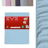 eve textile gmbh Spannbettlaken Baumwolle 160 x 200 cm Hellblau 1 St.