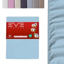 eve textile gmbh Spannbettlaken Baumwolle 160 x 200 cm Hellblau 1 St.