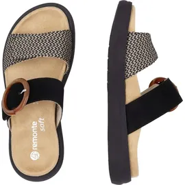 REMONTE Damen D2N51, Frauen Slipper,Pantoletten,Slip on,Freizeitschuhe,Schlupfschuhe,schluepfschuhe,Slides,Slip-ons,Mules,schwarz Kombi (03),36 EU - Schwarz - 36