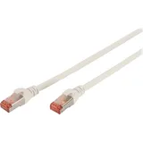 Digitus DK-1644-030/WH RJ45 Patchkabel CAT 6 S/FTP 3.00m Weiß Flammwidrig, Folienschirm, Geflechtschirm, Geschirmt, Halogenfrei