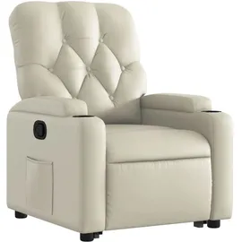 vidaXL Relaxsessel mit Aufstehhilfe Kunstleder 92 x 99,5 x 0 cm Creme