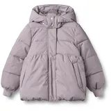 Wheat Winterjacke "WHEAT Puffer Jacket Karla", Mädchen, Gr. 110, schwarz lavender, 100% Polyester, unifarben, normal, ohne Ausschnitt, Jacken Winterjacke, atmungsaktiv