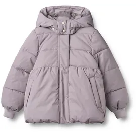 Wheat Winterjacke "WHEAT Puffer Jacket Karla", Mädchen, Gr. 110, schwarz lavender, 100% Polyester, unifarben, normal, ohne Ausschnitt, Jacken Winterjacke, atmungsaktiv