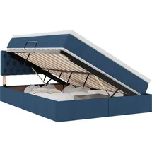 vidaXL Bett mit Stauraum und LED 140 x 200 cm Blau