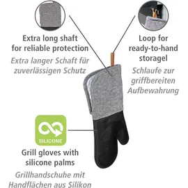 Wenko Topfhandschuhe Ada 2er-Set Silikon-Handflächen Schwarz