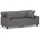 vidaXL Sofa + Bettsofa, Sofa 2 Sitzer, mit Zierkissen Grau 140 cm Kunstleder