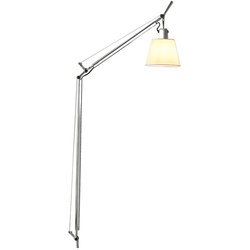 Stehleuchte Tolomeo Basculante Reading Artemide Aluminium, Schirm Pergamentpapier grau, Designer Michele de Lucchi, Giancarlo Fassina, 108xmax. 87 cm