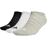 adidas Thin and Light No-Show Socken, 3 Paar Medium Grey Heather / White / Black 34-36