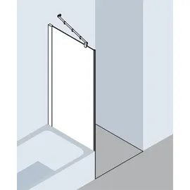 Kermi Pasa XP Seitenwand verkürzt neben Badewanne PXTVD10017VUK 100x175cm, silber hochglanz, ESG Opaco,