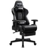 Intimate WM Heart IWMH Gaming Stuhl, Ergonomisch Computerstuhl mit Fußstütze und Hoher Rückenlehne Schwarz