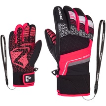 Ziener Lonzalo Ski-Handschuhe/Wintersport | wasserdicht, Primaloft, Black.neon pink, 7,5