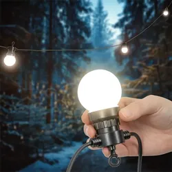 VOSS.garden Lichterkette 15m mit G50 Glühbirnen, 15 LEDs, warmweiß