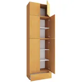 VCM Büroschrank Lona XXL Drehtüren, Aufsatz - Schublade Buche,
