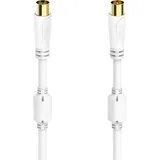 Hama Antennen-Kabel Koax-Stecker/Koax-Kupplung 1,5 m Weiß