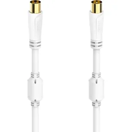Hama Antennen-Kabel Koax-Stecker/Koax-Kupplung 1,5 m Weiß