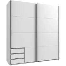 Schwebetürenschrank WIMEX "Emden", weiß, B:180cm H:198cm T:64cm, Schränke, Mit Außenschubkästen