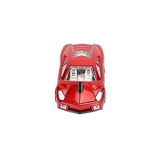 LED Funkmaus, Sportwagen Maus, 2,4 GHz USB Empfänger, Desktop PC Sportmaus mit LED Scheinwerfer, 1600 DPI Optischer Sensor, für PC