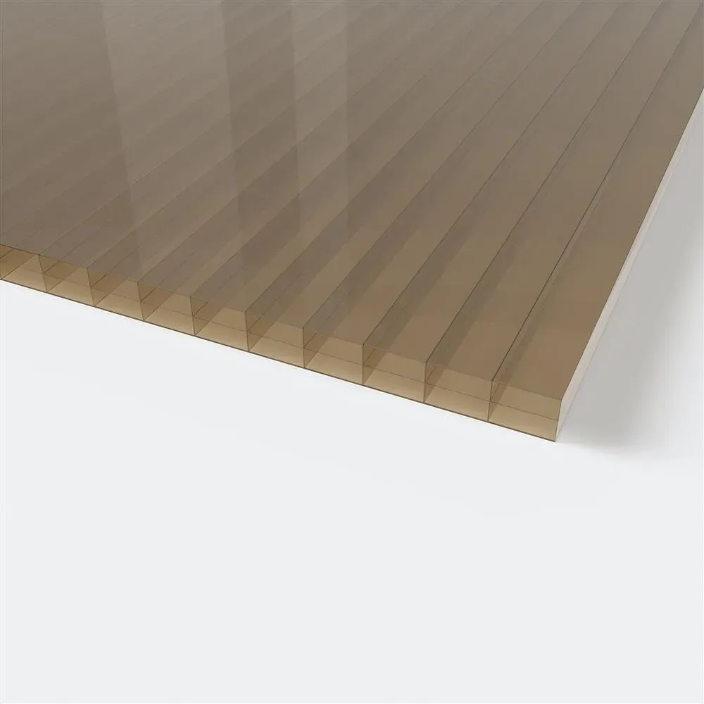 Doppelstegplatten 16 mm Braun Bronze – 3-fach Struktur Polycarbonat 980 x 3000